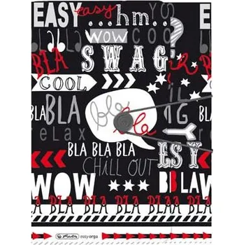Archivační box Desky s gumou Herlitz A4, Black&Wow, slogan