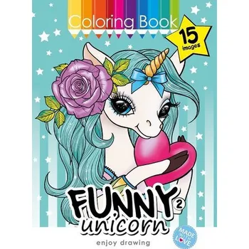 Set školních potřeb Kolorowanka A4 15 obrazków Zabawne jednorożce 2