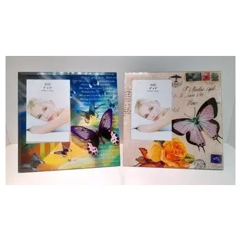 Rám na obraz Fotorámeček sklo s motýlem