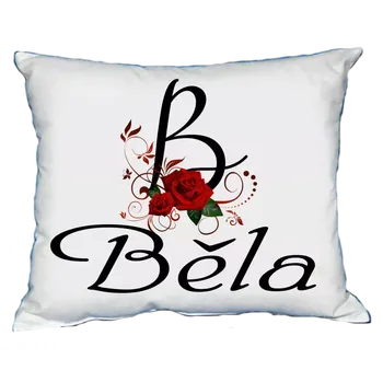 Dekorativní polštářek Polštář s dámským jménem BĚLA Vínový (polštářek dámské jméno )
