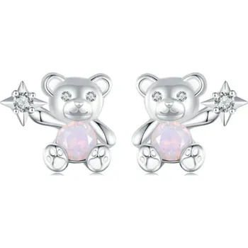 Náušnice For Silver Puzetové náušnice Medvídek s hvězdou - Stříbro 925