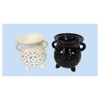 Aroma lampa Aromalampa černá+bílá s květy