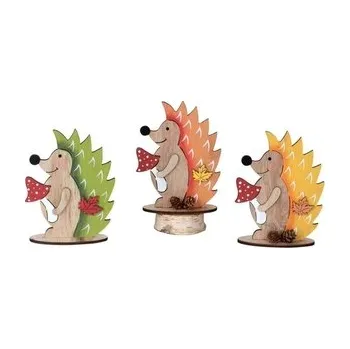 Ježek dřevěný podzimní design větší