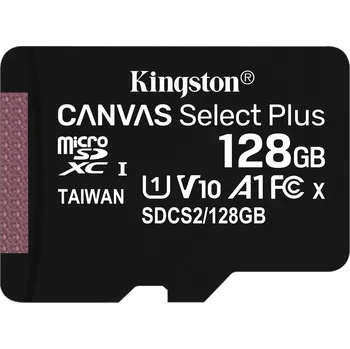 Paměťová karta Kingston Canvas Select Plus microSDXC 128 GB UHS-I U1 V10 + SD adaptér