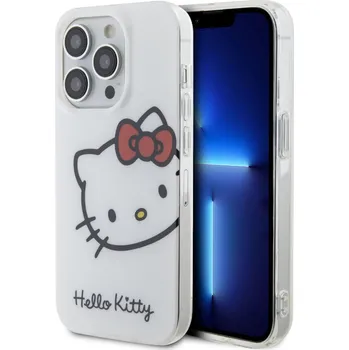 Pouzdro na mobilní telefon Hello Kitty IML Head Logo Zadní Kryt pro iPhone 13 Pro, bílá Představujeme vám prémiový kryt Hello Kitty - dokonalá kombinace stylu, ochrany a pohodlí pro váš telefon!