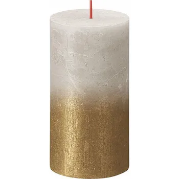 Svíčka Svíčka válec bolsius Rustic Sunset Sandy Grey+Gold, 68x130mm