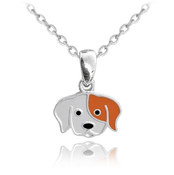 Šperk Dětský stříbrný náhrdelník s pejskem