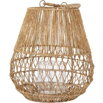 Svícen Bloomingville Jutová lucerna se sklem RAMONA V.40cm hnědá