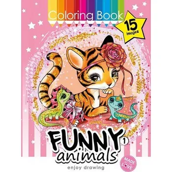 Set školních potřeb Kolorowanka A4 15 obrazków Zabawne zwierzaki 1