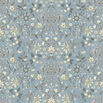 Tapeta Parato Modrá vliesová tapeta na zeď s květinovým ornamentálním vzorem, 12326, Fiori Country, Parato, velikost 10,05 x 0,53 m