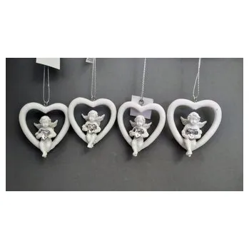 Vánoce Anděl na srdci závěsný