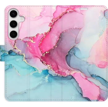 Pouzdro na mobilní telefon Flipové pouzdro iSaprio - PinkBlue Marble - Samsung Galaxy S24+