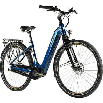 Jízdní kolo Městské elektrokolo LEADER FOX NEBA 28", model 2023-1, baterie 15Ah/540Wh, modrá