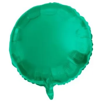 Balónek Balón foliový kulatý - matný zelený - 45 cm