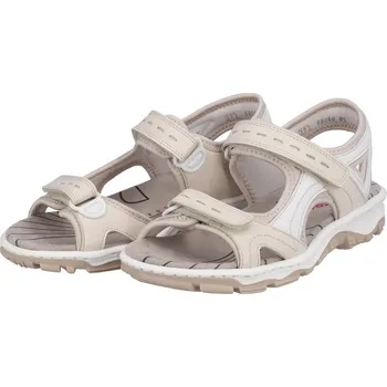 Dámské sandále Dámské kožené sandály 68866-62 Rieker béžové Barva: beige, Velikost: 37