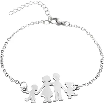 Náramek JSB bijoux s.r.o. Ocelový náramek rodina bez krystalů