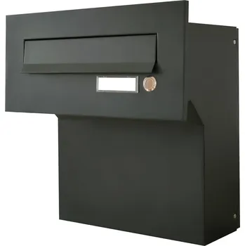 Poštovní schránka 3MH s.r.o. Poštovní schránka do sloupku + čelní deska se jmenovkou a se zvonkovým tlačítkem - antracit