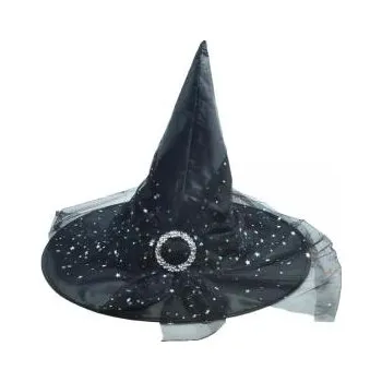 Klobouk MFP klobouk čarodějnický černý pavučina 38x34cm 1042270