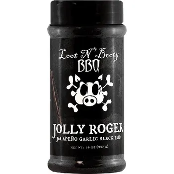 Koření Loot N' Booty BBQ Jolly Roger Jalapeno Garlic Black Rub, 397 g