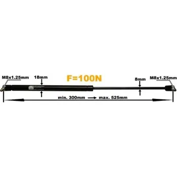 Oprava karosérie Plynová Vzpěra Dveří Teleskop Zetor 300/525mm 100n 10368917 MZR 19213