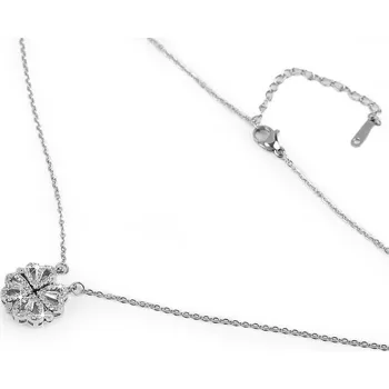 Náhrdelník Náhrdelník z nerezové oceli srdíčka / čtyřlístek "2v1" s broušenými kamínky