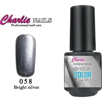 Charlie UV/LED Gel lak 5ml. č.58 stříbrný