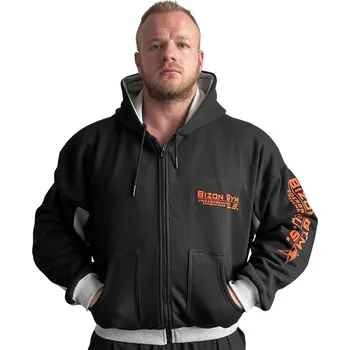 Pánská mikina Bizon Gym Mikina 300 Violator - černá/oranžová M