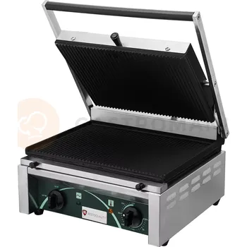 Barová židle Elektrický kontaktní gril na panini, 2 rýhované desky, 410x410x205 mm | RESTO QUALITY, RN101-A