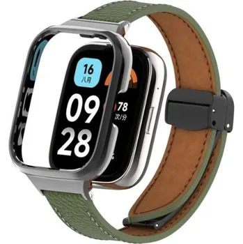 Ostatní příslušenství k chytrým hodinkám eses Kožený řemínek s magnetickou sponou pro Xiaomi Redmi Watch 3 Active - Zelený