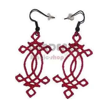 Náušnice Vyšívané naušnice GOTHIC 01 červené