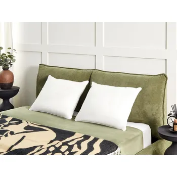 Bytový textil Polštář na spaní bílý lyocell bavlněný japara obdélníkový 50 x 60 cm polyesterová výplň nízký profil ložnice Beliani