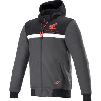 Moto bunda Bunda chrome street hoodie honda kolekce, alpinestars (černá/šedá/červená, vel. xl)