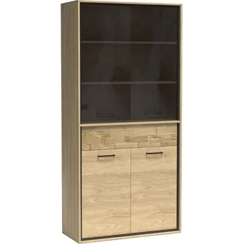 police Vitrína vysoká IPPOLITO 4D1S, dub hickory +možnost VÝNOSU + vyzvednutí ZDARMA