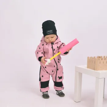 dívčí zimní kombinéza Starorůžová softshell kombinéza les Velikost: 86/92