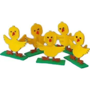 Velikonoční dekorace Dekorační kuřátko z plsti 01 5ks