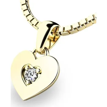 Přívěsek Dámský přívěsek žluté zlato 585/1000 srdce 10874-ZL-ZIR bez řetízku