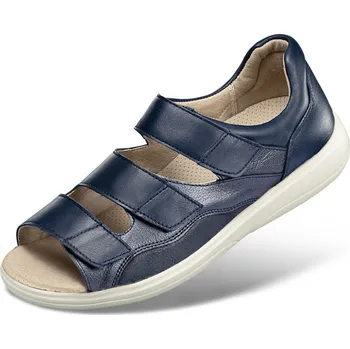 Dámská zdravotní obuv Dámské sandály s pásky na suchý zip, velurová useň, modrá: 39