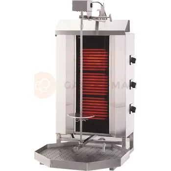Námořní AV technika Gyros/kebab gril elektrický, 3 hořáky, zátěž 40 kg, 550x700x960 mm | RESTO QUALITY, KLG230