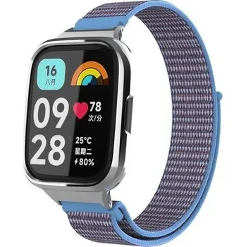 Ostatní příslušenství k chytrým hodinkám eses Nylonový řemínek na suchý zip pro Xiaomi Redmi Watch 3 Active - Modrý