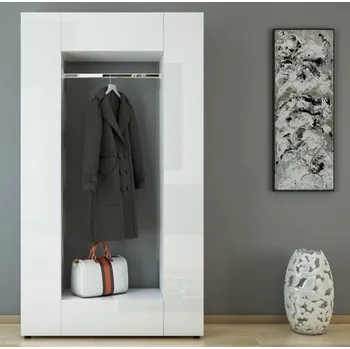 Předsíňová stěna Předsíňová stěna GANGKHAR, bílá/bílý lesk + vyzvednutí ZDARMA