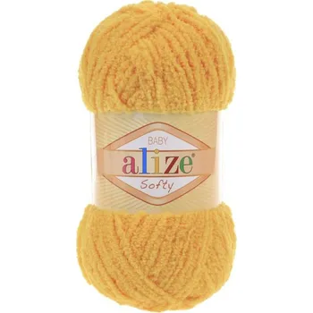 Příze Alize Softy 216 - žlutá (žinylková příze, na hračky)