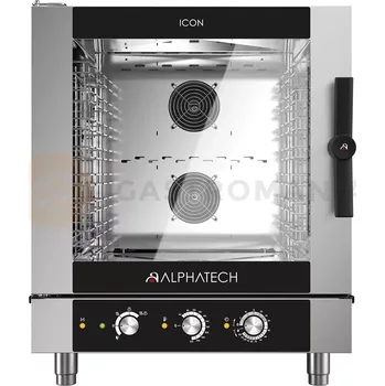 Elektrická konvekční parní trouba, 7x GN 1/1, 7x 600x400 mm, manuální ovládání, 777x729x942 mm | ALPHATECH, ICON ICEM071E