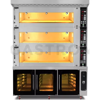 Příprava pizzy Pekařská trouba 3-komorová modulová, elektrická, 39,6 kW, 400 V, 1660x1400x2170 mm | RESTO QUALITY, MT/1400/2