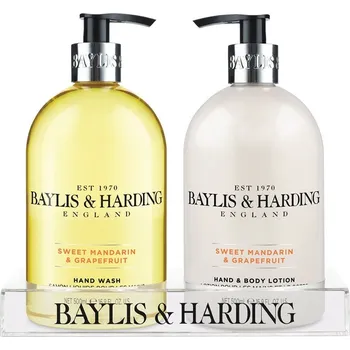 Kosmetická sada Baylis & Harding Tekuté mýdlo a mléko na ruce - Mandarinka a grapefruit, 2x500ml