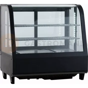 Chladící cukrářská vitrína, nástolní, LED, 100 l, černá, 682x450x675 mm | RESTO QUALITY, RTW101BE
