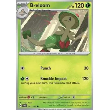 Sběratelská karetní hra Pokémon TEF 007/162 Breloom - Temporal Forces Stav: Near Mint, Verze: REVERSE HOLO