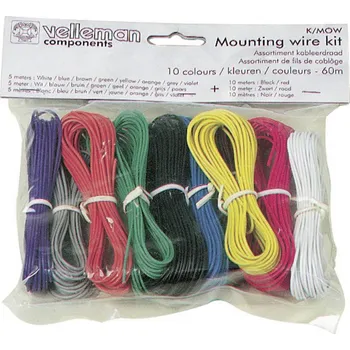 elektrický kabel lanko/ licna Velleman K/MOW 1 x 0.20 mm² barevná 1 sada