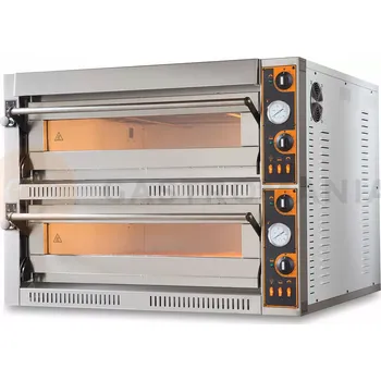 Pec na pizzu Elektrická pizza pec, dvoukomorová, ruční ovládání, 12x 36 cm, 950x1265x710 mm | RESTO QUALITY, TOP 66 XL