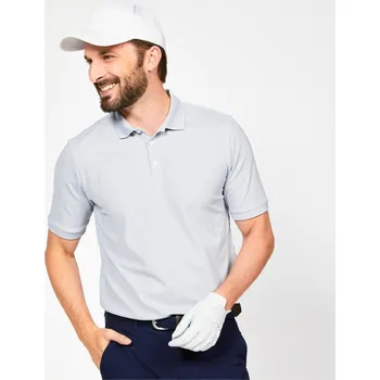 Pánské tričko INESIS Pánské golfové polo s krátkým rukávem WW500 4XL ŠEDÁ
