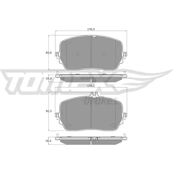 Brzdová destička Sada brzdových destiček, kotoučová brzda TOMEX Brakes 1978